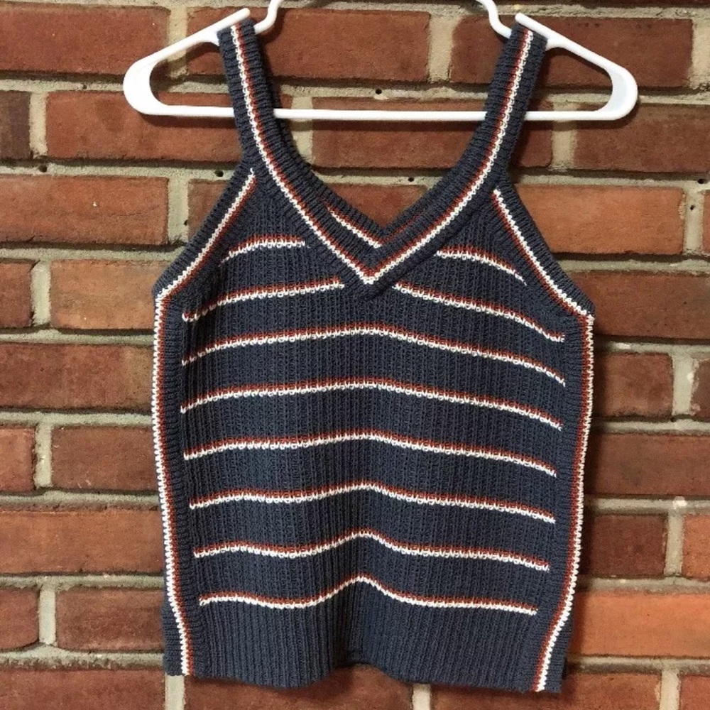 Madewell Stockton Sweater Tank in Blue Stripe